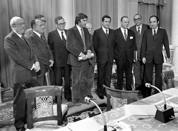 Foto de 'la Transición' amb els principals actors d'aquell moment.