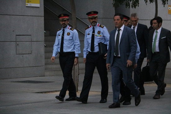 El major dels Mossos, Josep Lluís Trapero, a les portes de l'Audiència Nacional.