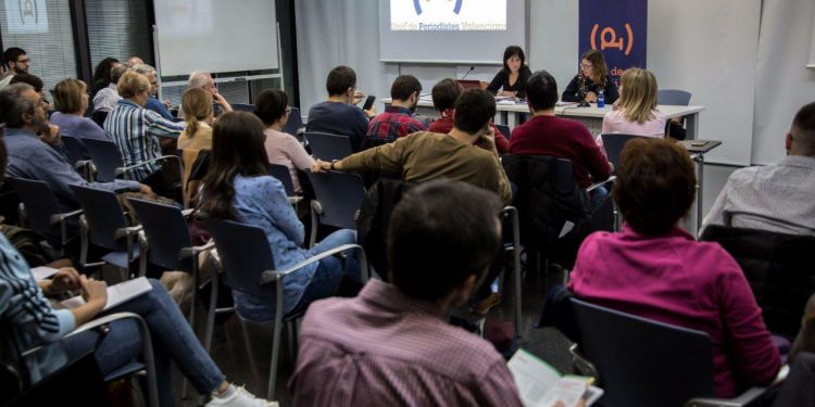 Assemblea extraordinària de la Unió de Periodistes en què es va decidir presentar el recurs demanat les mesures cautelars.