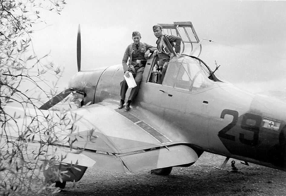 Un dels tres aviosn Junkers 87-a 'Stuka' utilitzats en l'experiment.