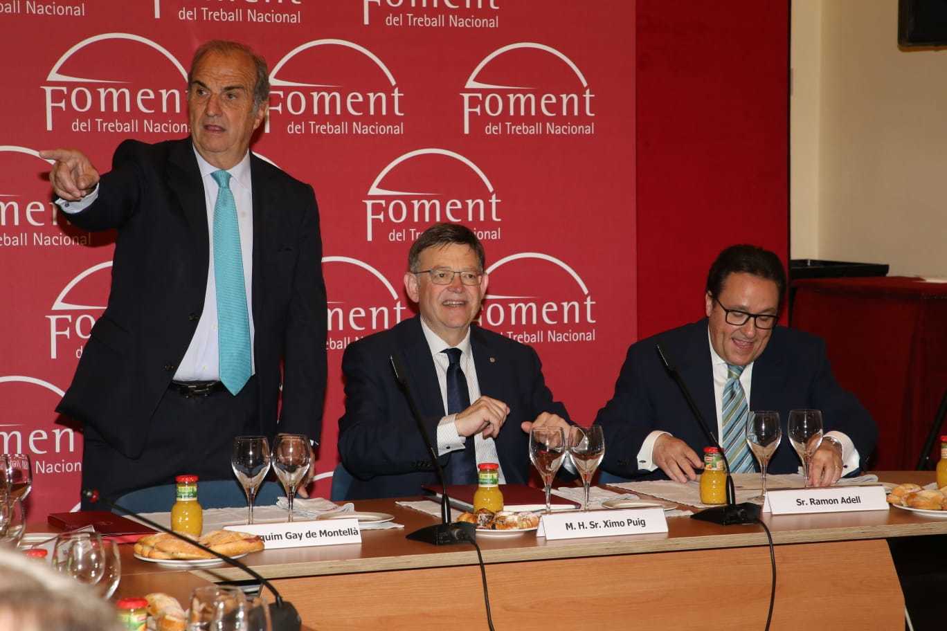 El president de la Generalitat, Ximo Puig, durant el desdejuni informatiu d'aquest dimecres a Elda.