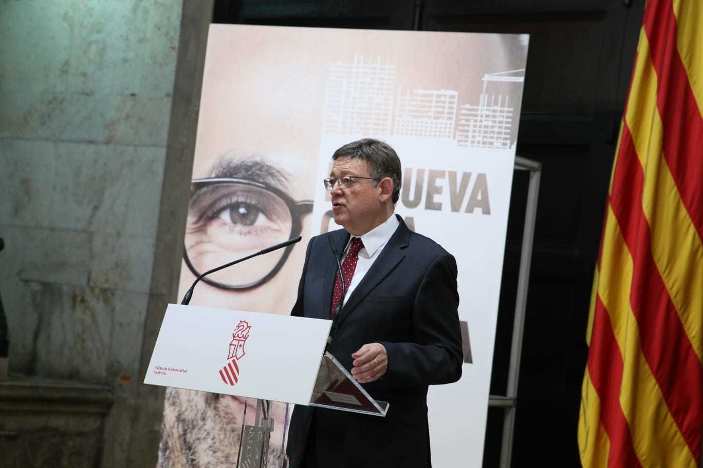 Ximo Puig, president de la Generalitat, a l'acte de presentació del Pla d'Infraestructures Judicials.