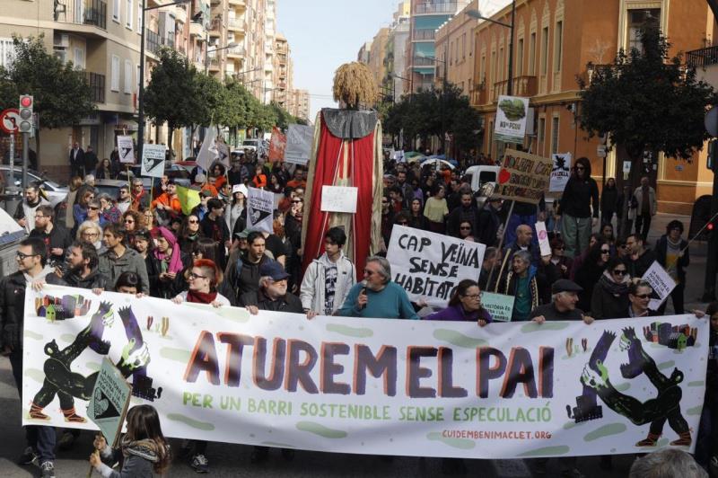 Manifestació contra el PAI de Benimaclet en una imatge d'arxiu