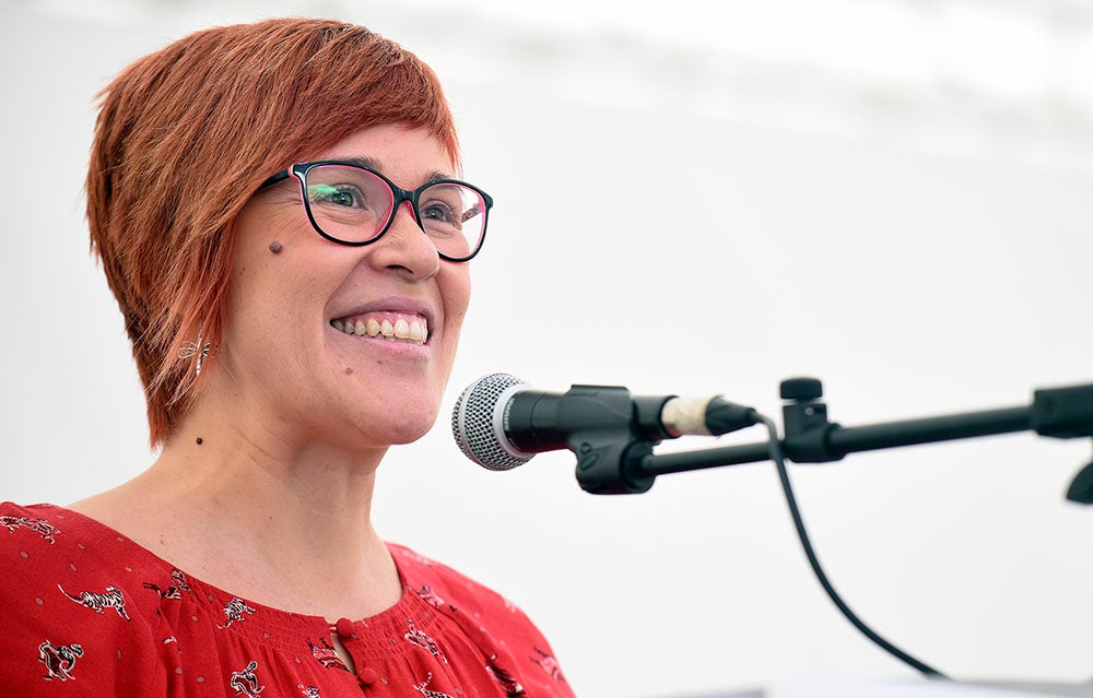 La coportaveu de Compromís, Àgueda Micó, ha avançat que oferiran al PSPV i Podem concórrer en la mateixa llista al Senat. / DANIEL GARCÍA-SALA