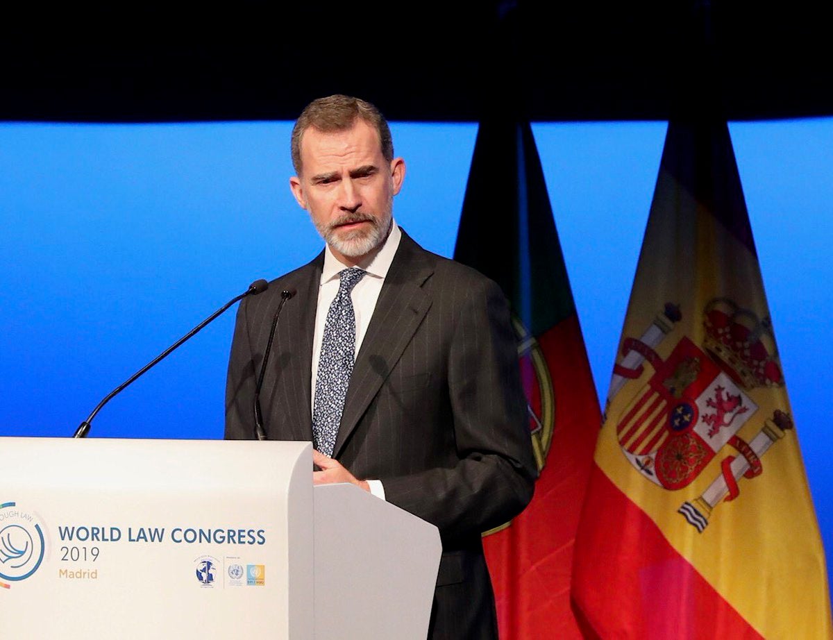 El rei Felip VI en el World Law Congres celebrat a Madrid. / CASA DEL REI