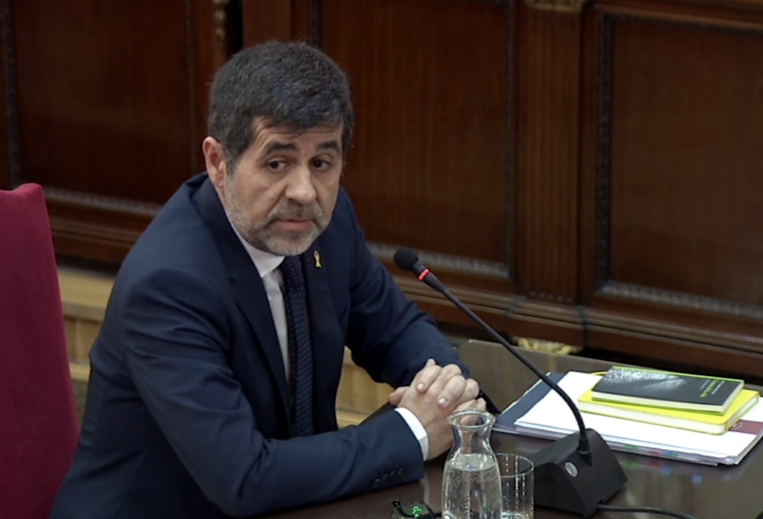Sànchez ha respost a les preguntes en castellà perquè el tribunal s'ha negat a emprar la traducció simultània. /ACN