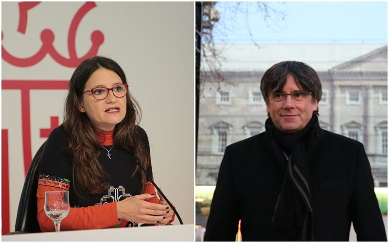 Oltra i Puigdemont han intercanviat opinions a través dels seus comptes de Twitter.