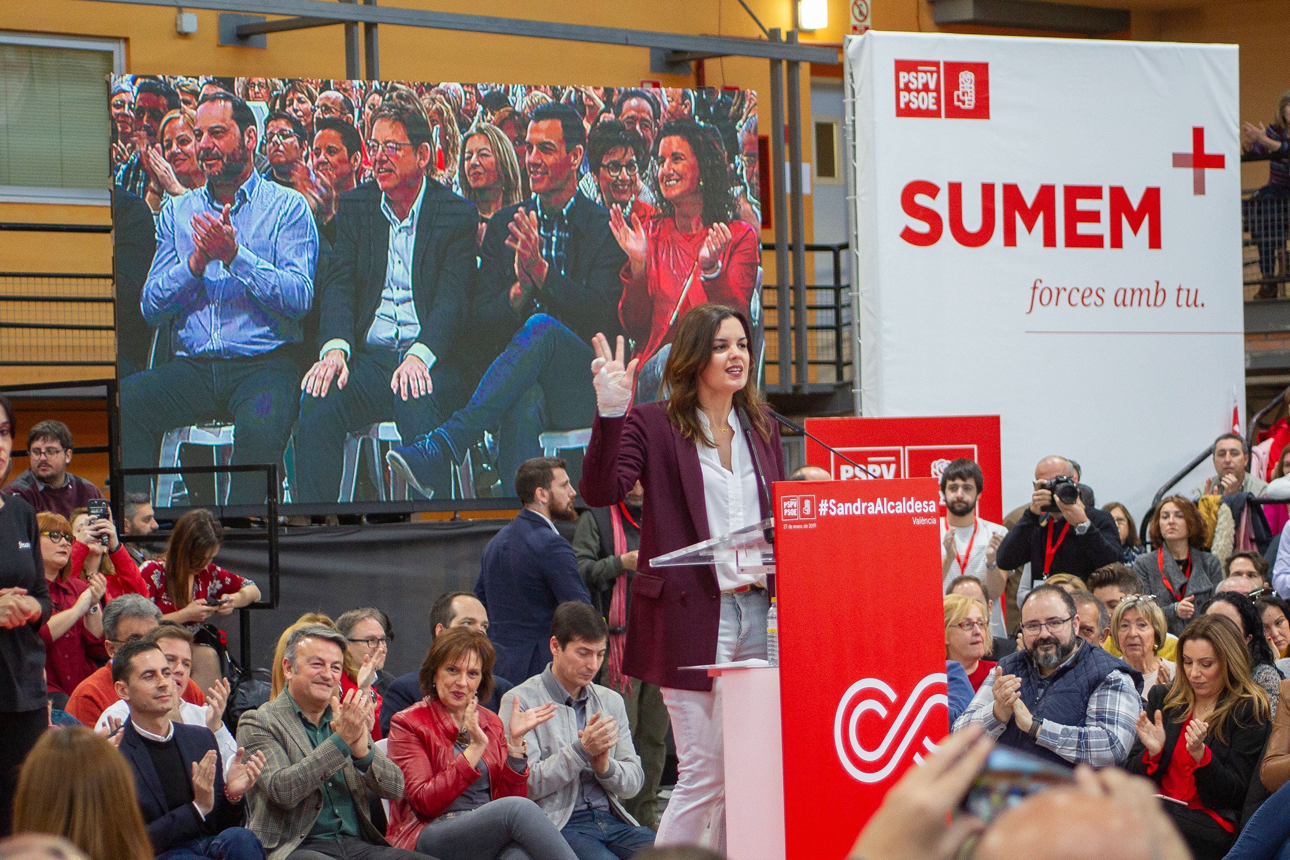 Fotografia de l'acte de presentaciió dels candidats socialistes a les alcaldies valencianes. / ENRIQUE PALOMARES, EUROPA PRESS