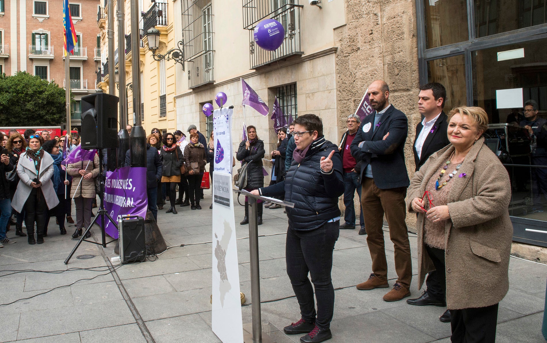 La diputada d'Igualtat, Isabel García, s'encarregarà de la lectura del manifest elaborat per al Dia de les Dones. / DIPUTACIÓ DE VALÈNCIA