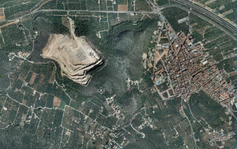 Plànol de la pedrera de Corbera i del municipi.