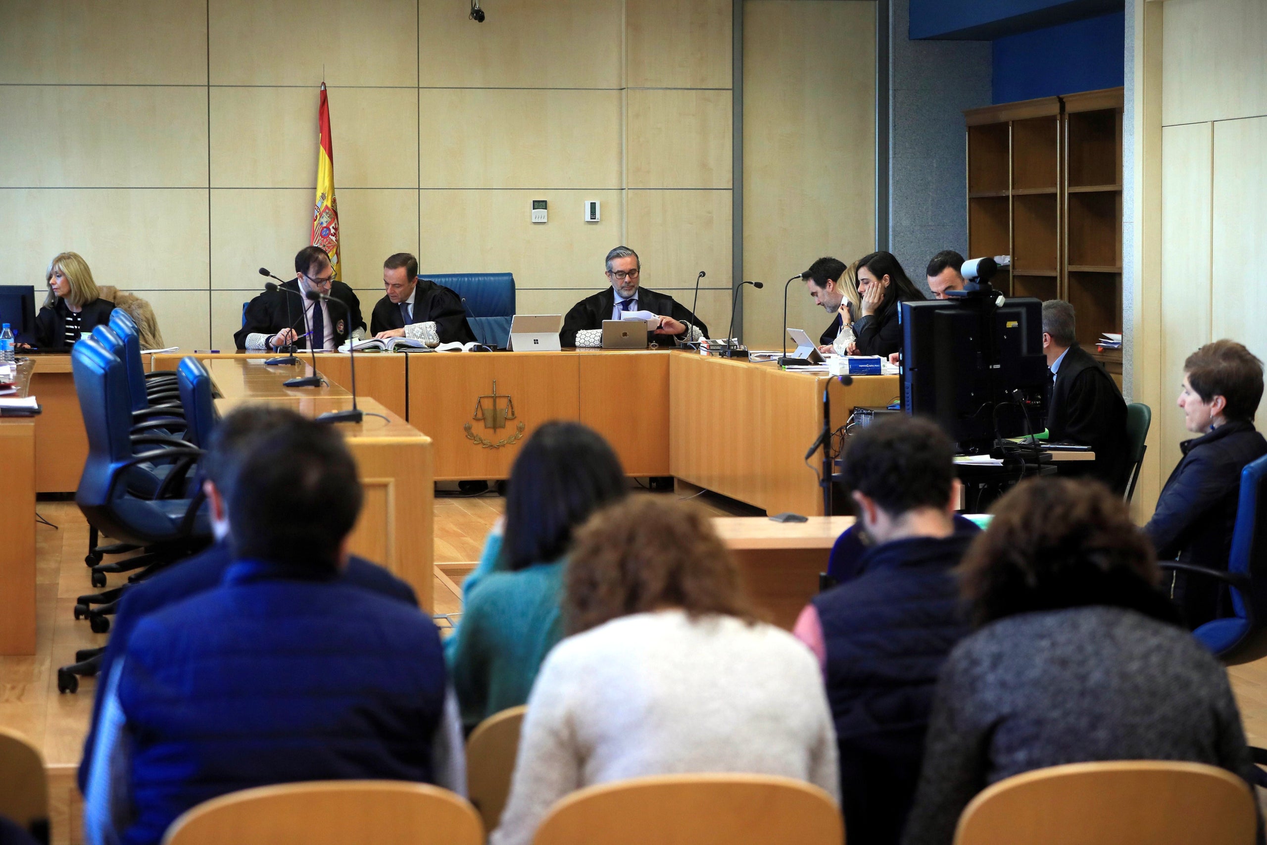 Imatge general del tribunal a la sala de vistes de l'Audiència Nacional durant la vista d'apel·lació de la sentència d'Altsasu el passat 23 de gener. / POOL EFE