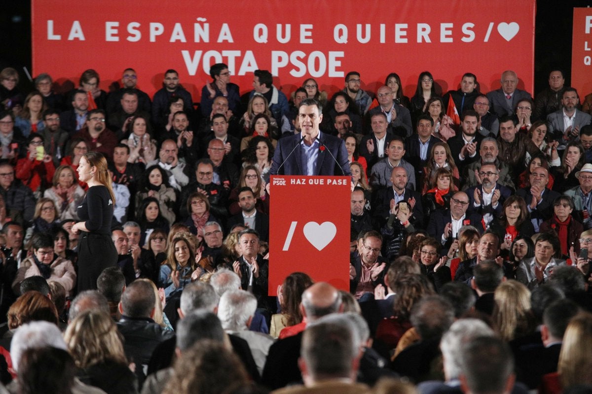 El PSOE ha celebrat el tancament de la campanya electoral al Parc Central de València. / TWITTER PSOE