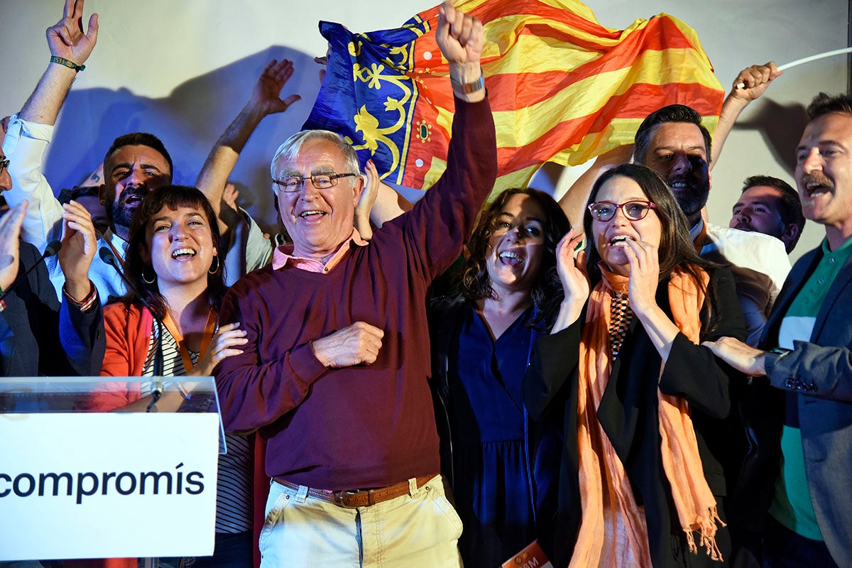 Micó ressalta que Compromís és l'única força de caràcter propi que 'ha aguantat enfront de l'efecte arrasador del PSOE' en la resta de l'Estat. / DANIEL GARCÍA-SALA 