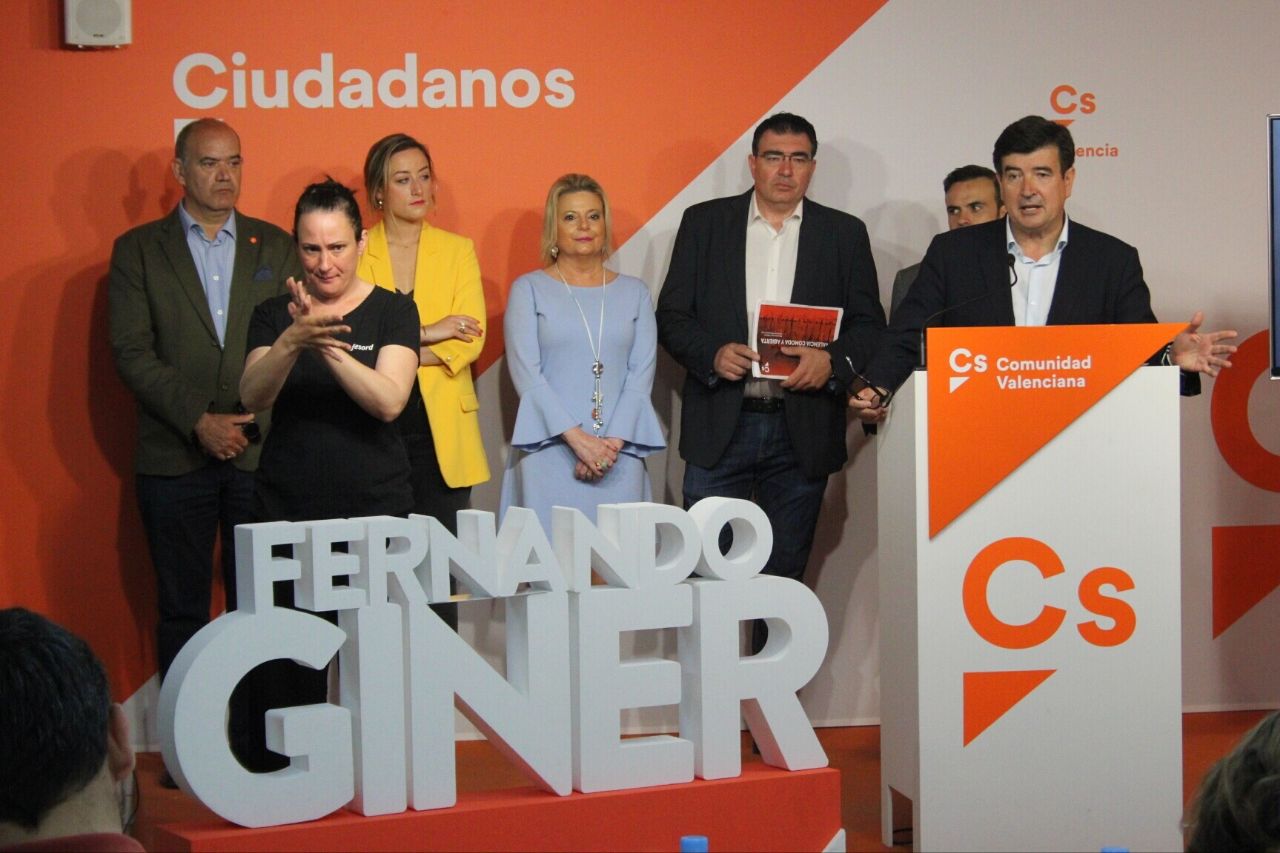 Fernando Giner, el candidat de Ciutadans a l'Alcaldia de València, ha presentat aquest divendres el programa amb què concorrerà a les eleccions municipals del 26 de maig. / CIUTADANS