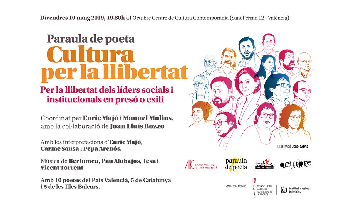 Cultura per la Llibertat, 10 de maig a les 19:30 a l'Octubre Centre de Cultura Contemporània