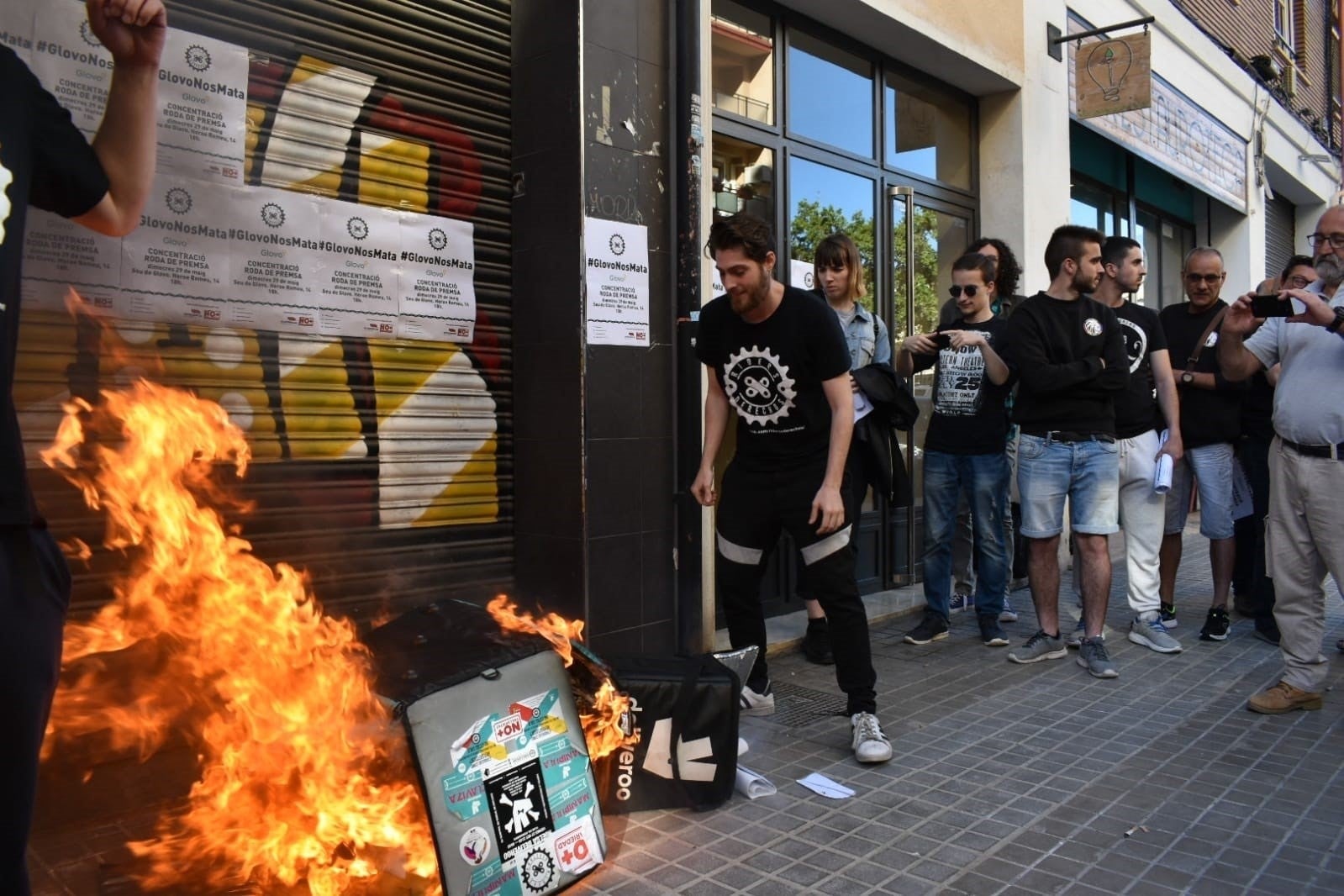 Un dels portaveus de Riders por Derechos assegura que 'Glovo és una màfia'. / EUROPA PRESS