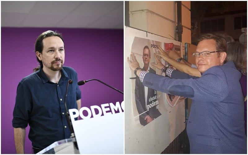 Pablo Iglesias i el líder de Podem Dénia, Àlex Rodenkirchen . / EUROPA PRESS / PODEM DÉNIA