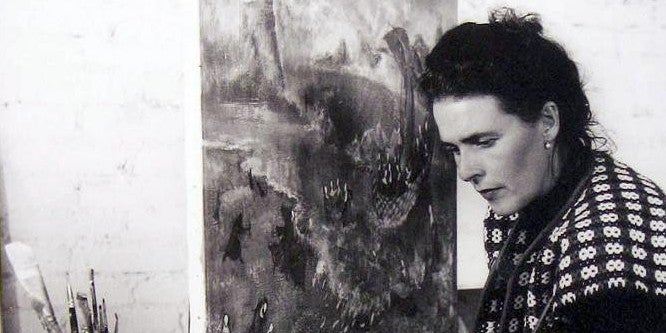 Leonora Carrington treballant al seu estudi (detall)