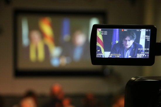 En declaracions a la televisió, Puigdemont ha manifestat que 'l'abús de llei de la JEC no pot quedar impune'. / ELISENDA ROSANAS, ACN