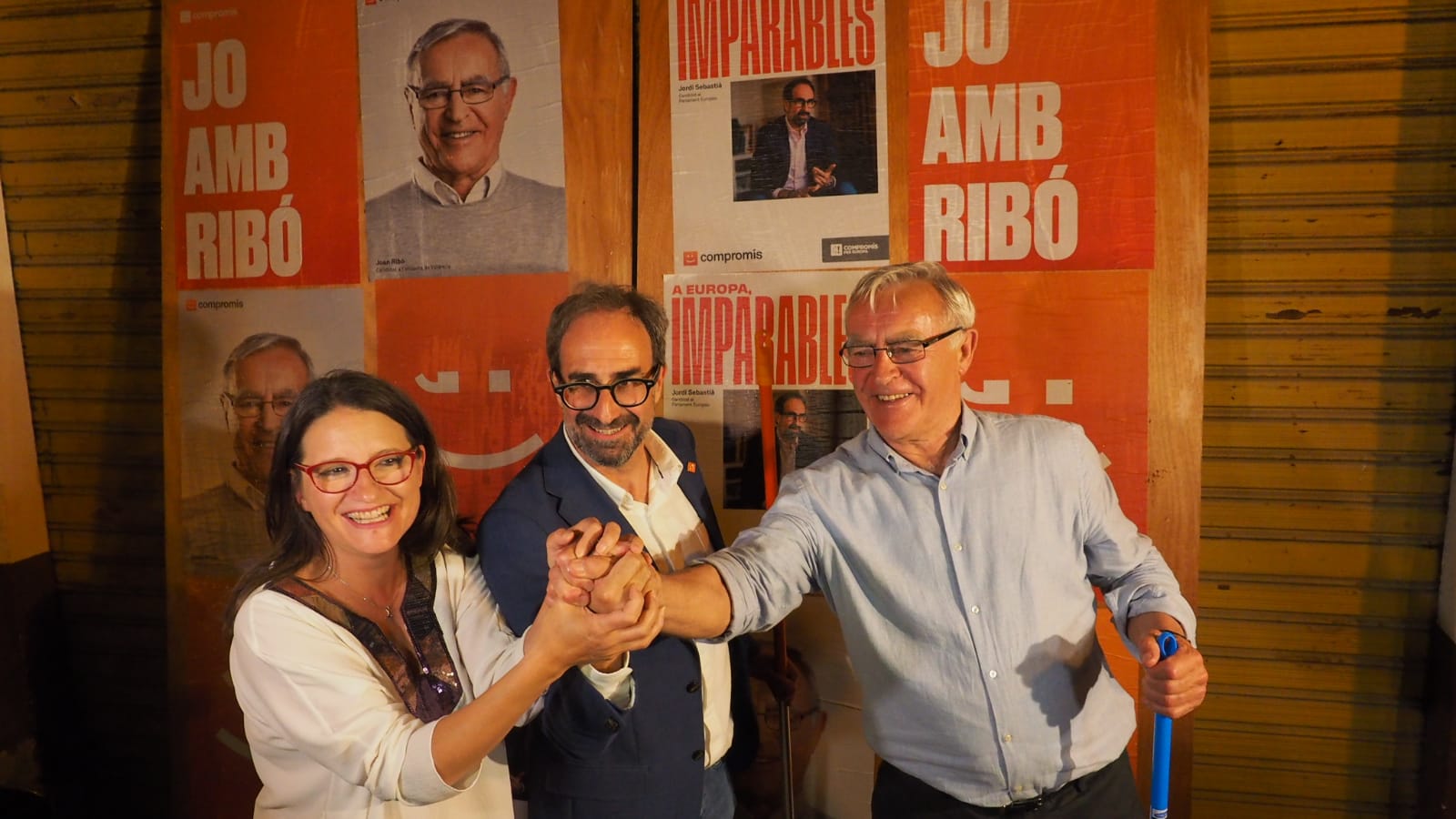 L'actual alcalde de València i candidat a la reelecció, Joan Ribó, ha obert la campanya a la plaça de la Creu del Canyamelar. També estava la candidata a la Presidència de la Generalitat, Mónica Oltra, que tanca simbòlicament la llista local, i Jordi Sebastià, número 1 de Compromís per Europa. / DLV