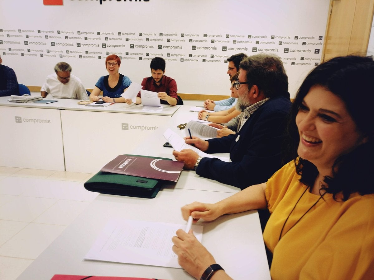 En la reunió d'aquest dijous, la mesa negociadora va començar a parlar sobre l'arquitectura institucional –el 'com'– del Botànic 2.0. / PODEM 