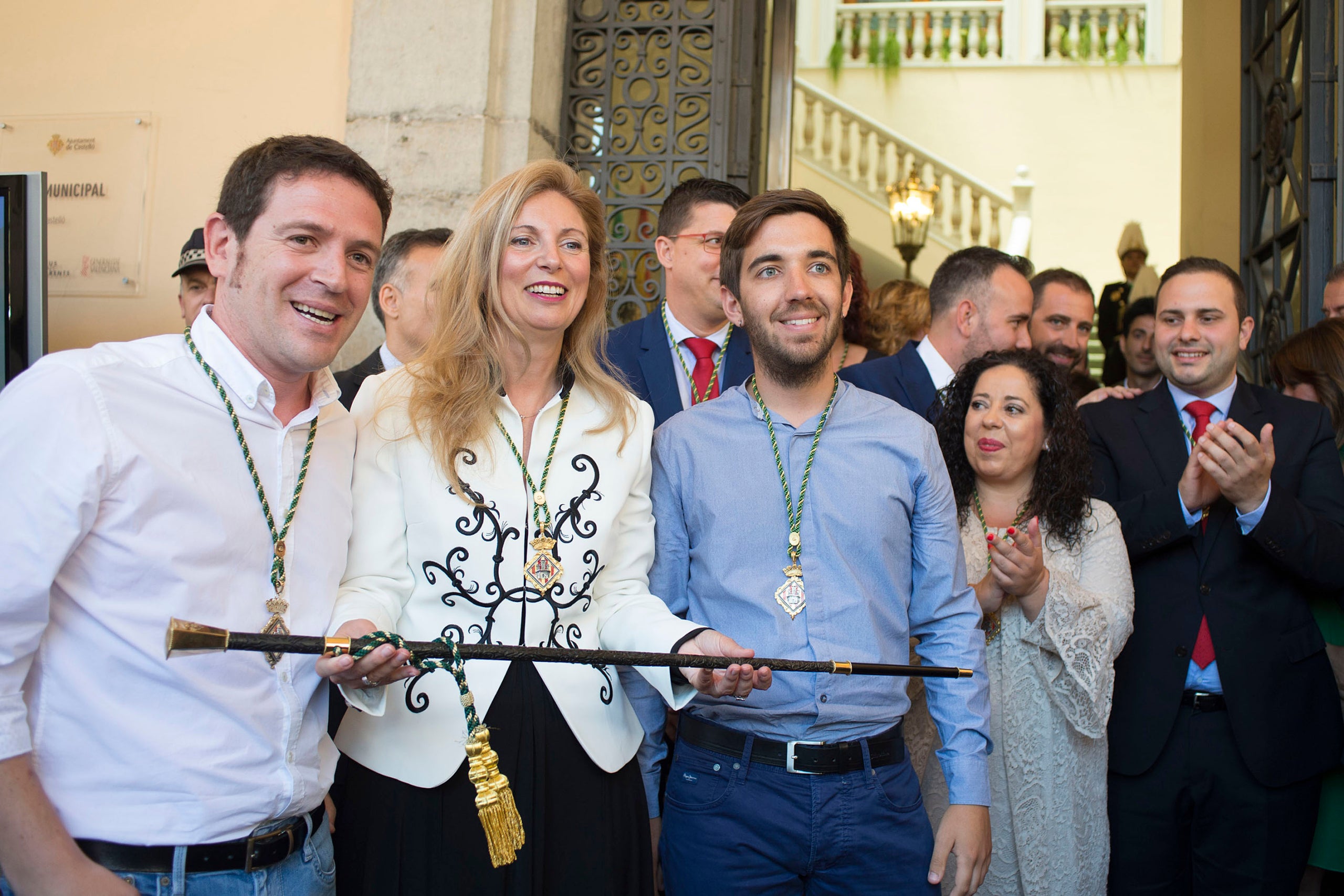 D'esquerra a dreta, Ignasi Garcia (Compromís), Amparo Marco (PSPV) i Fernando Navarro (Podem). / PACO POYATO, EUROPA PRESS