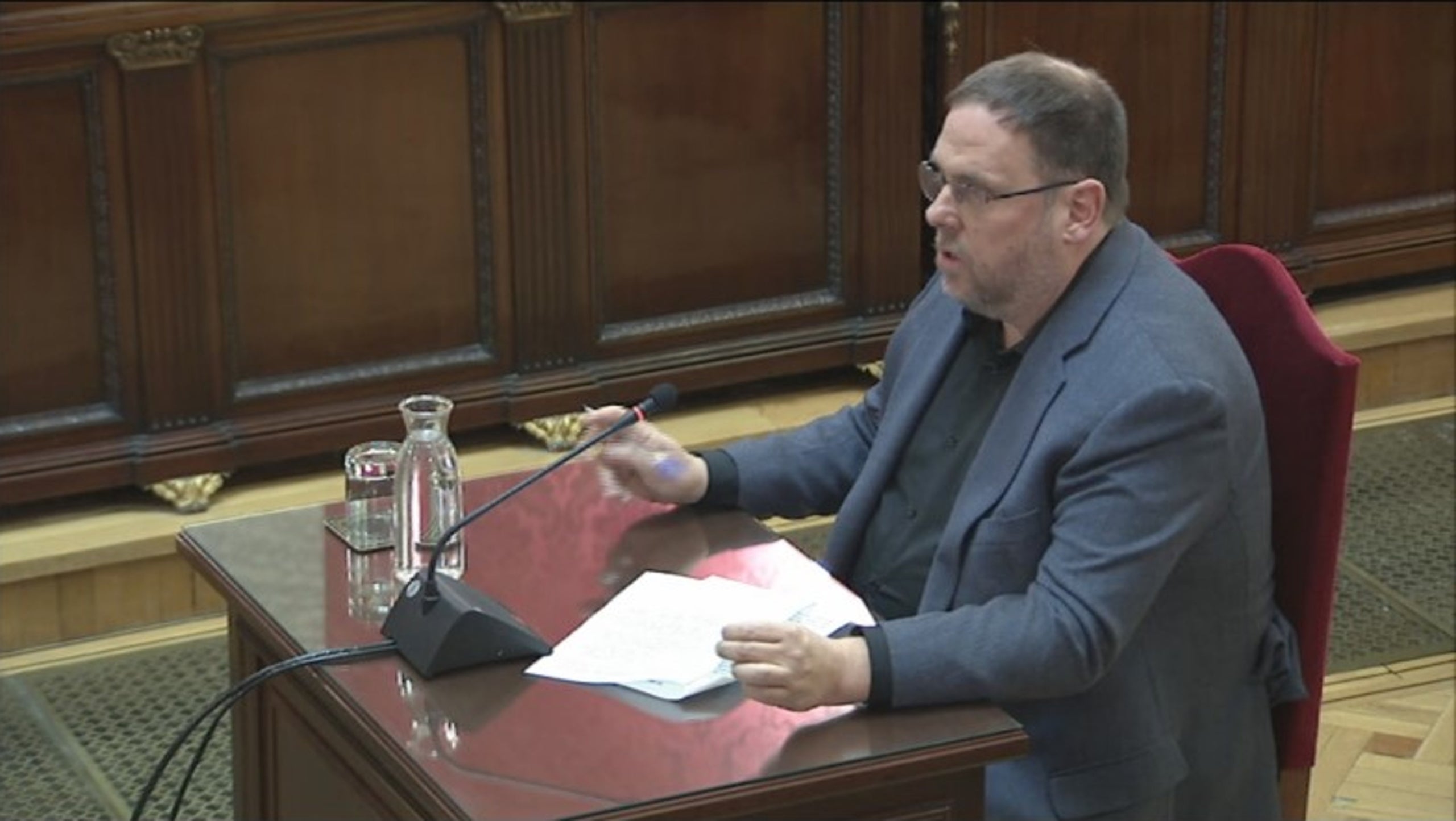 Junqueras havia demanat un permís per a presentar-se davant la junta electoral i acatar la Constitució per a ser eurodiputat. / ACN