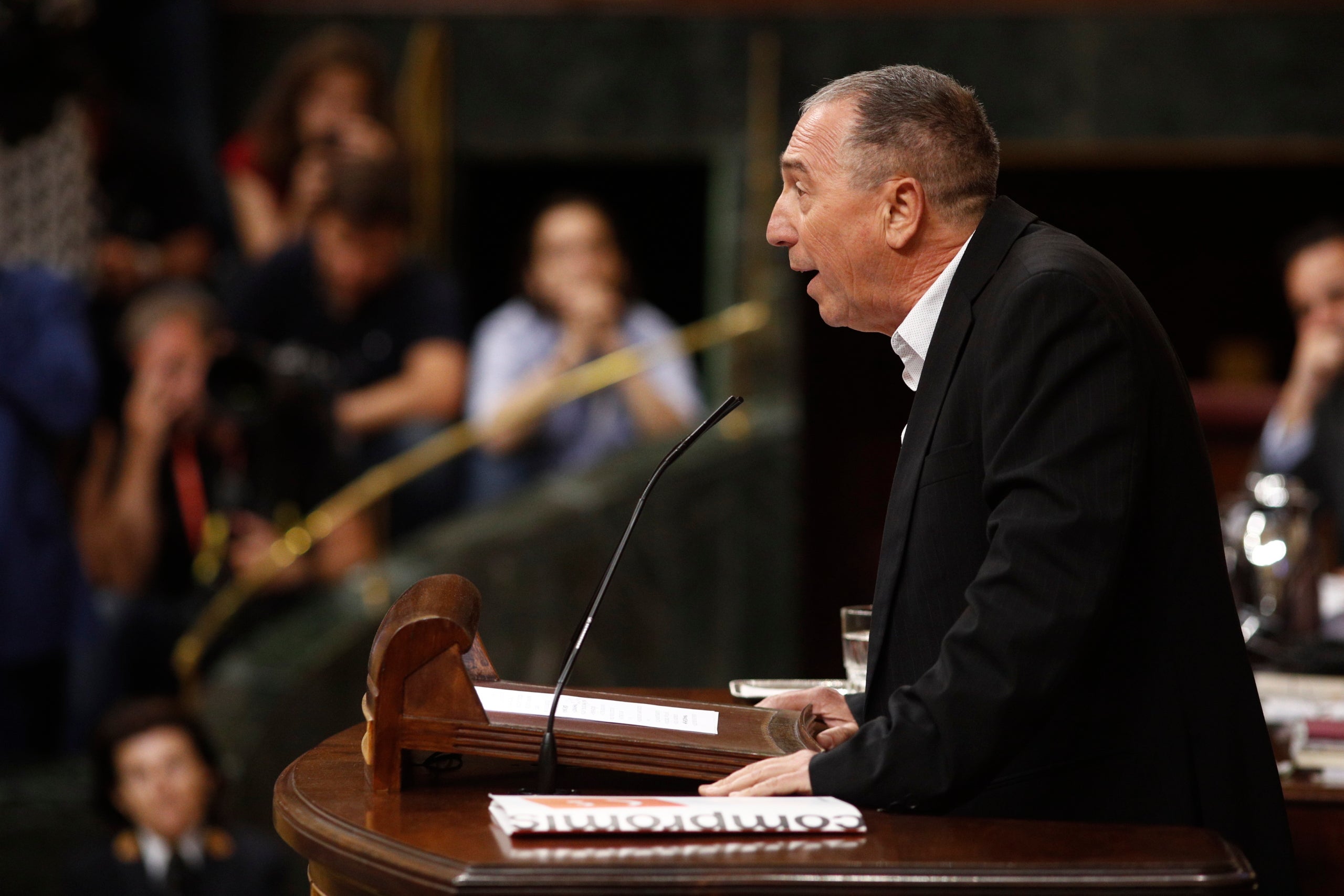 El representant de Compromís al Congrés, Joan Baldoví, ha anunciat aquest dijous que es manté en l'abstenció, tal com ja va fer dimarts en la primera votació d'investidura de Pedro Sánchez. / EDUARDO PARRA, EUROPA PRESS