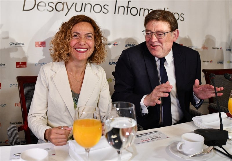 Puig ha estat acompanyat de la presidenta del Congrés, Meritxell Batet, durant la seua intervenció en el fórum organitzat per Europa Press a Madrid.