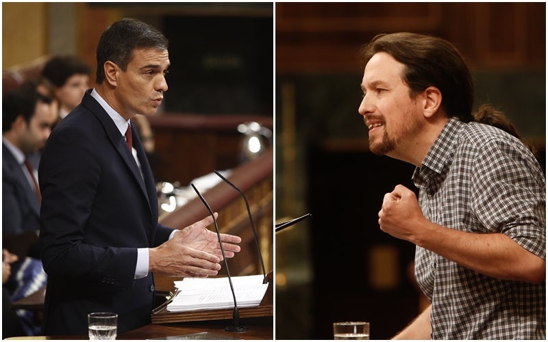 Sánchez i Iglesias han evidenciat les diferències que han dificultat fins ara l'arribada a un acord de govern. / RICARDO RUBIO / EP