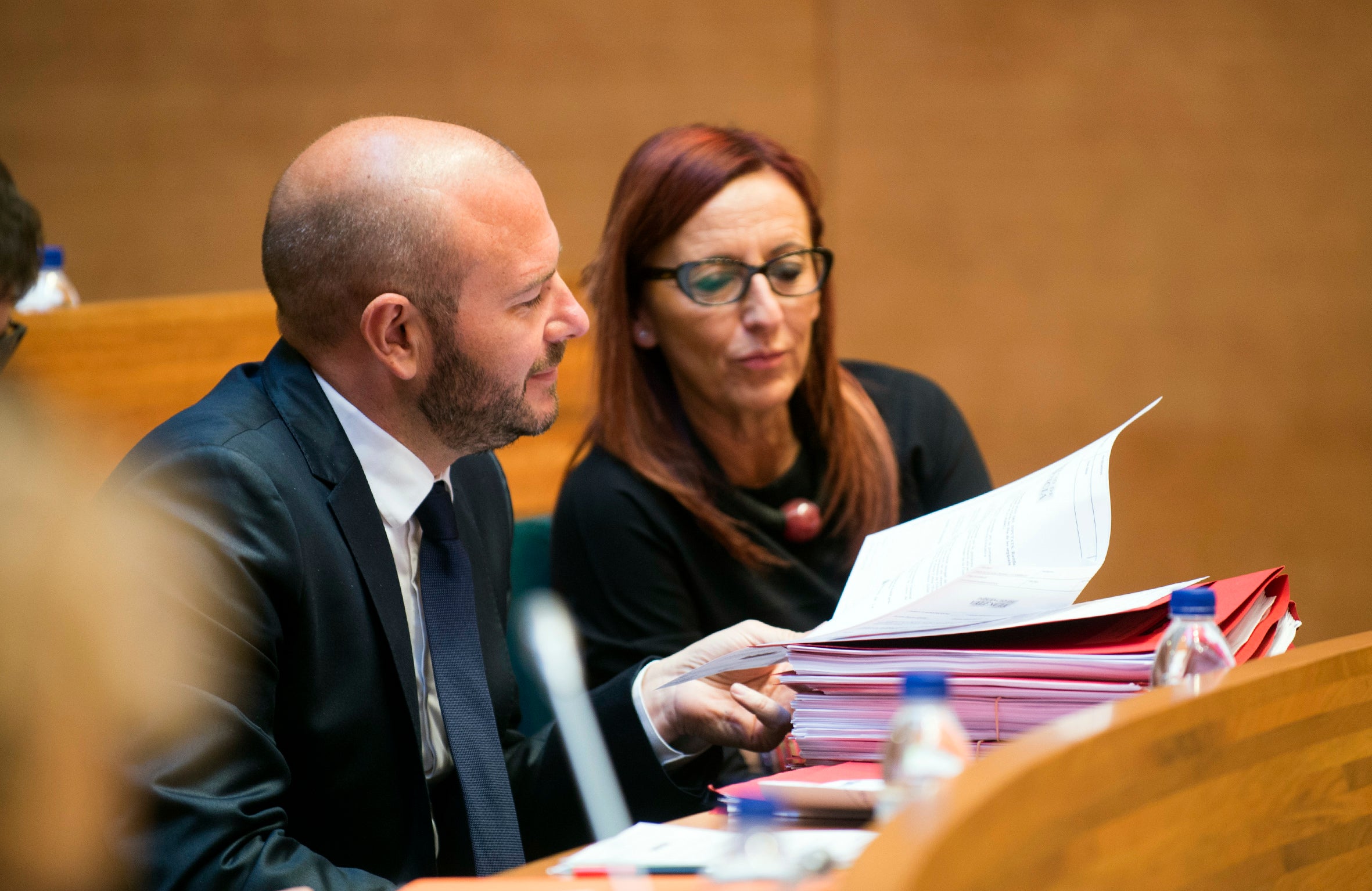 El socialista Toni Gaspar, president de la Diputació, junt amb la vicepresidenta, de Compromís, Maria Josep Amigó. / DIPUTACIÓ DE VALÈNCIA