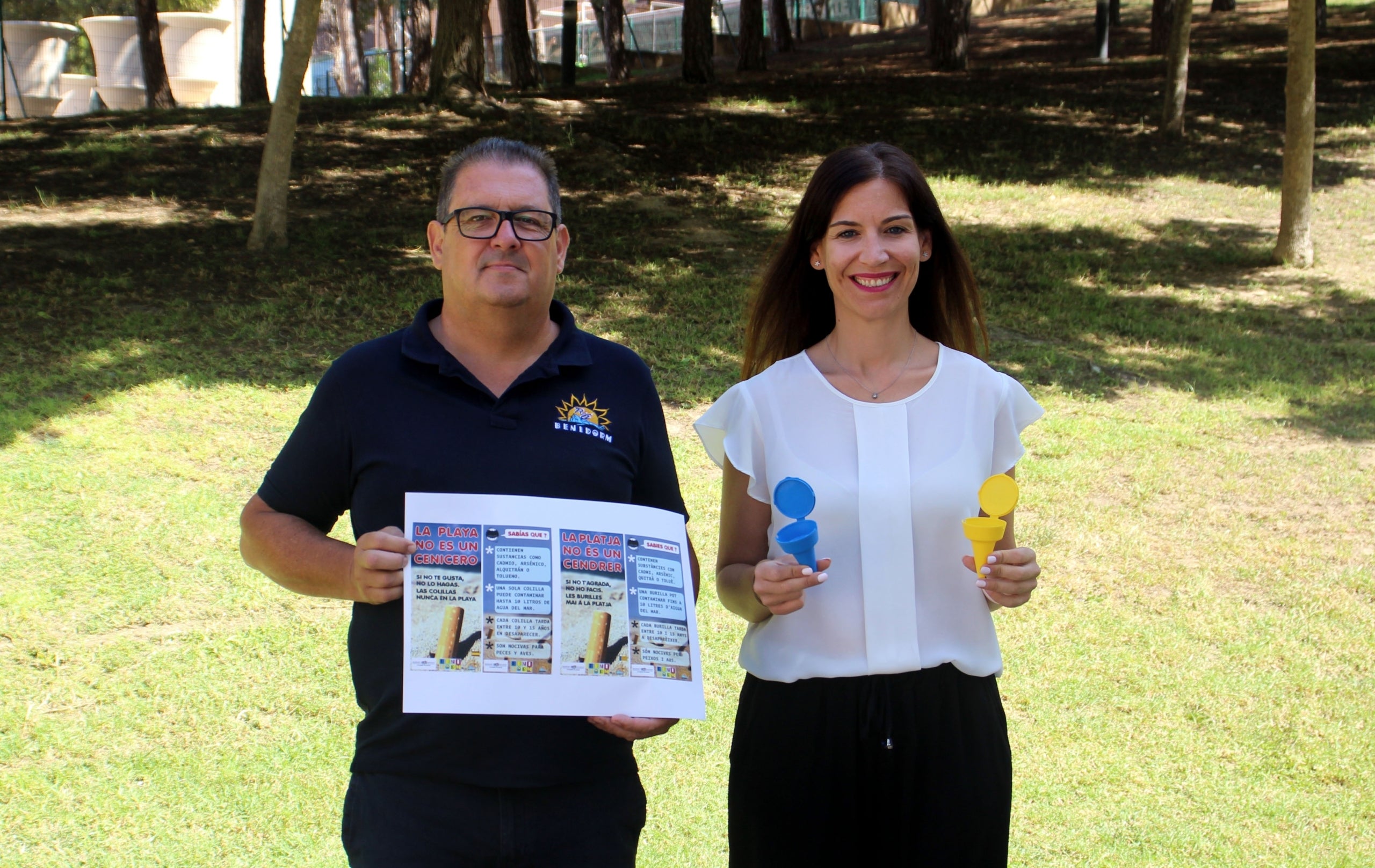 La campanya 'La platja no és un cendrer' està impulsada per l'Ajuntament i l'empresa concessionària de les platges, RA Benidorm, i preveu dues actuacions. / AJUNTAMENT DE BENIDORM