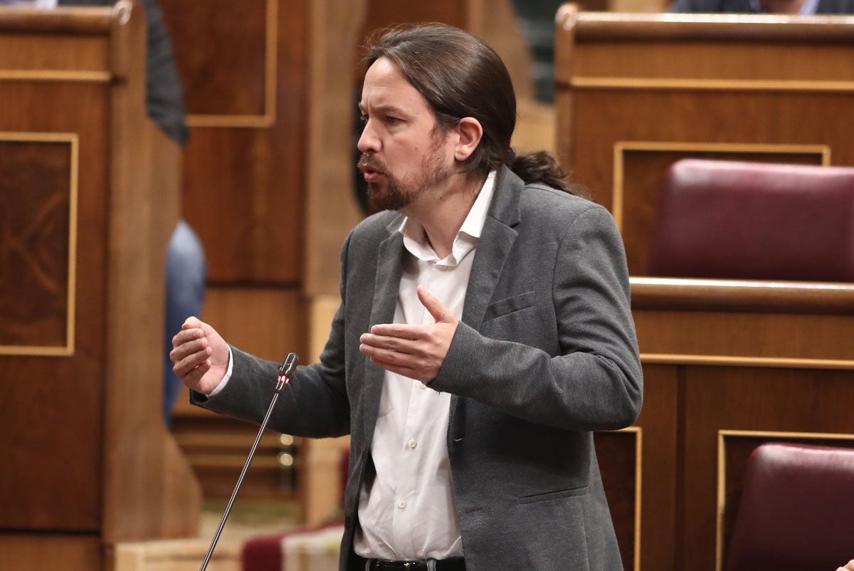 Sánchez i Iglesias han intercanviat aquest dimecres retrets durant la compareixença del president espanyol en funcions sobre el Brèxit i la sessió de control al Congrés dels Diputats. / EDUARDO PARRA, EUROPA PRESS