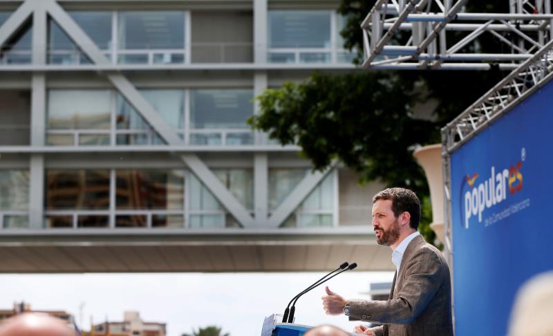 Casado s'ha referit al 'risc cert' d'eleccions al qual fa fer referència aquest dissabte Pedro Sánchez. / EFE MANUEL BRUQUE