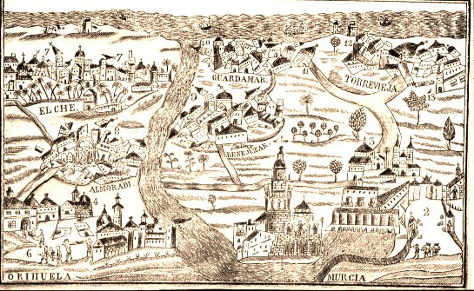 En 1829 la terra s'estremí. Un terratrèmol assolà la vall baixa del Segura, a l'extrem sud valencià. Guardamar, Torrevella, Rojals, Almoradí i Benejússer desaparegueren sota un munt de runes.