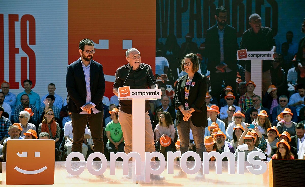 Joan Baldoví i Marta Sorlí, del Bloc, seran els caps de llista de Més Compromís per València i Castelló, mentre que Ignasi Candela, d'Iniciatva, es postula per a repetir com a número 1 per Alacant. / DANIEL GARCÍA-SALA