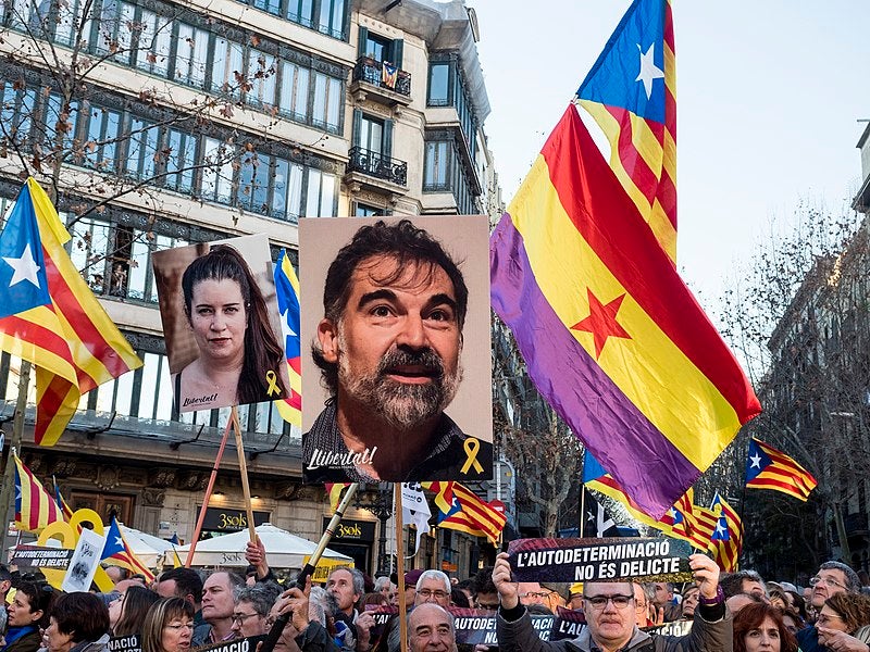 Manifestació per l'autodeterminació a Catalunya el 16 de febrer del 2019./ÒMNIUM CULTURAL