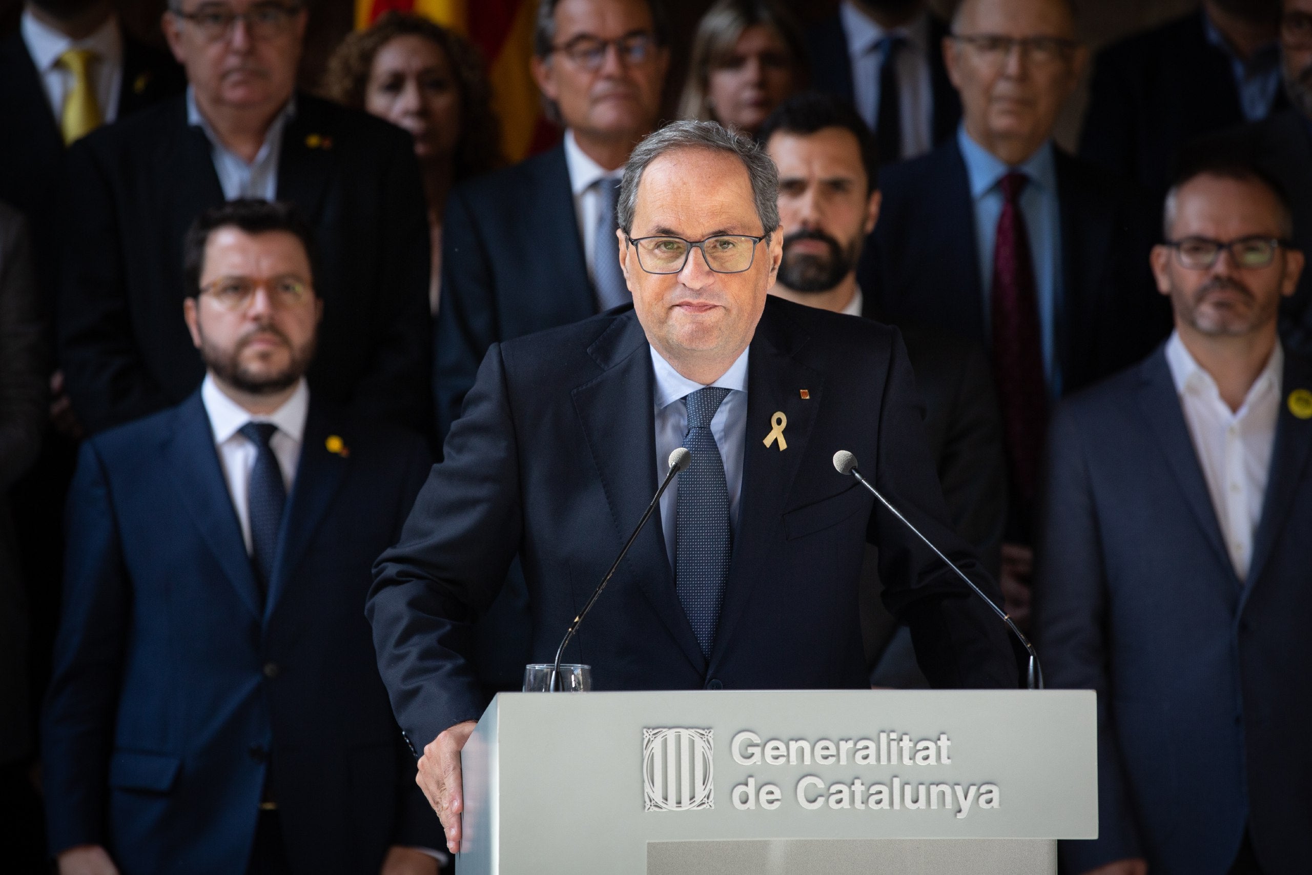 El president català ha comparegut aquest dilluns després de conéixer la sentència. / EUROPA PRESS