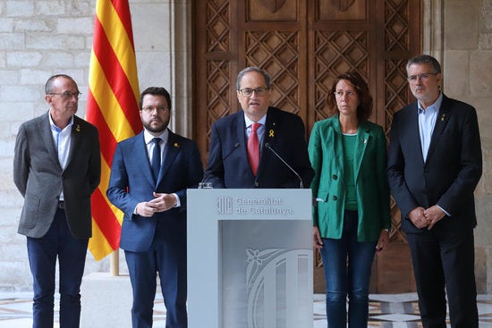 Torra ha comparegut aquest dissabte després de les protestes i aldarulls de divendres a la nit. / ACN