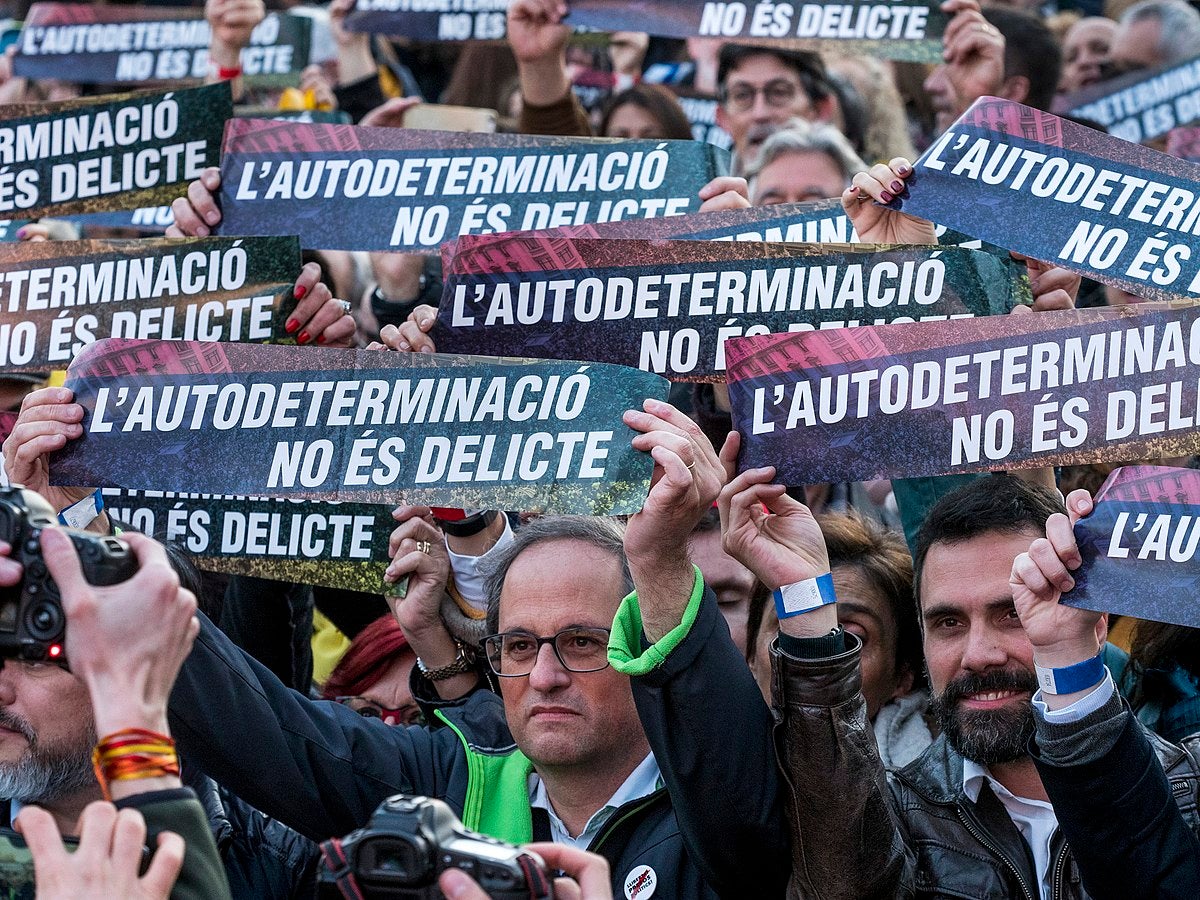 Manifestació a Barcelona per l'autodeterminació. / Òmnium Cultural