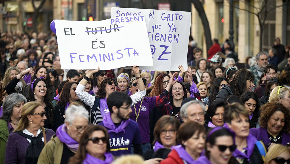 Imatge d'arxiu d'una manifestació feminista a València. / DANIEL GARCÍA-SALA