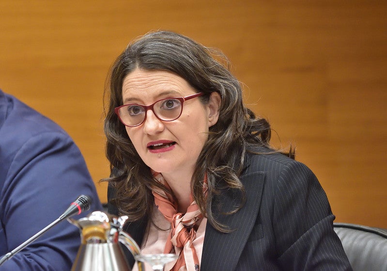 Oltra ha comparegut a les Corts aquest dilluns. / CORTS, INMA CABALLER