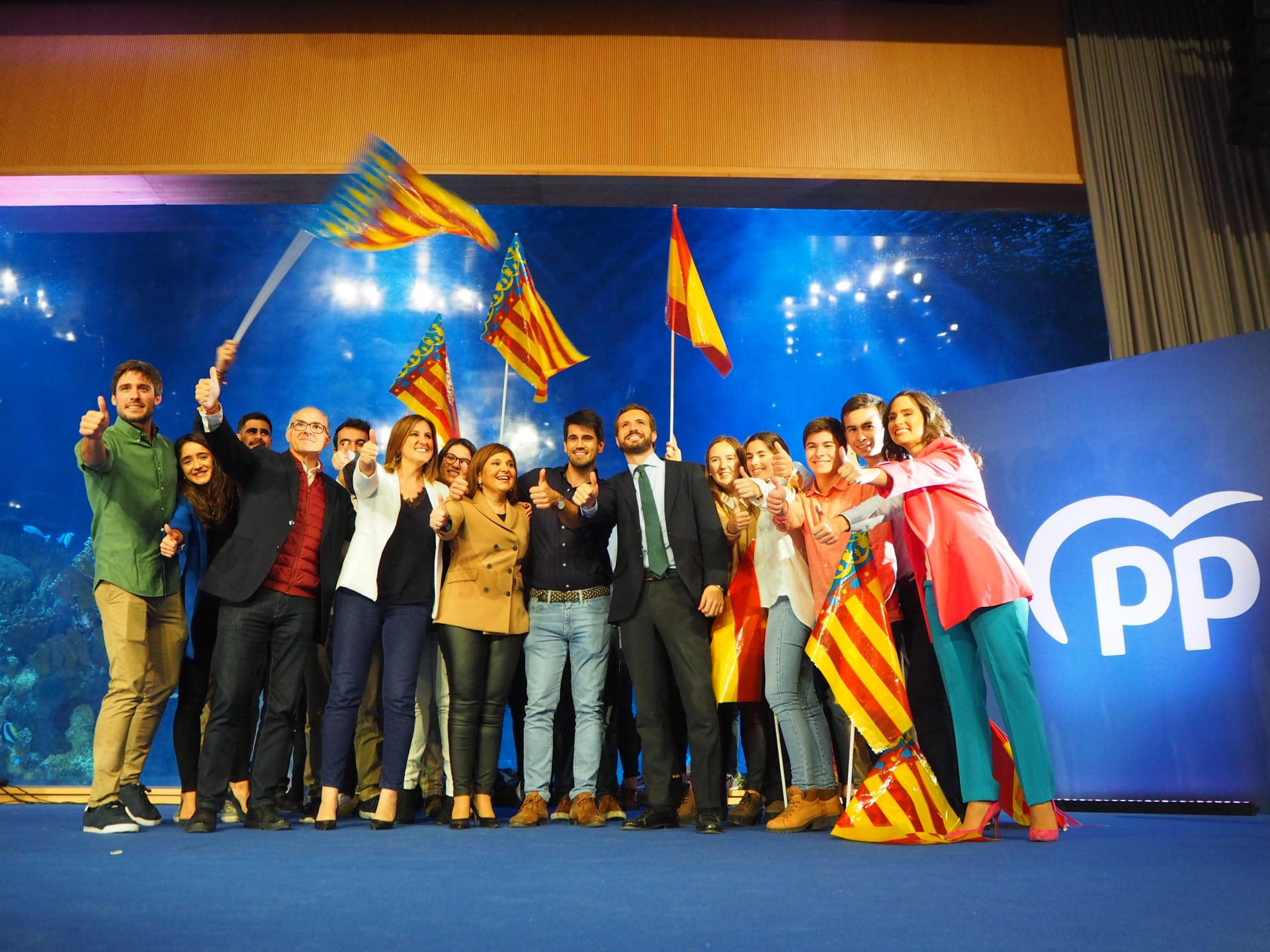 Casado ha celebrat un míting a l'Oceanogràfic aquest dijous. / PP