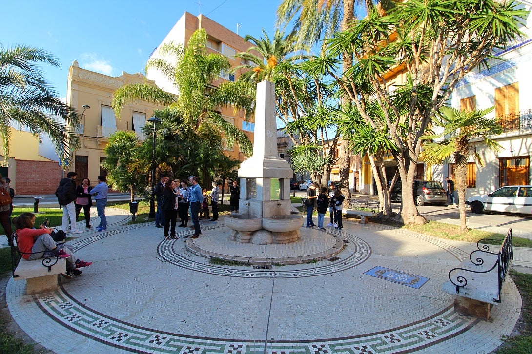 La plaça del Pou és un dels principals espais urbans decorats amb el mosaic Nolla. / E.D 