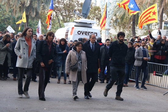 El president de la Generalitat de Catalunya, Quim Torra, acompanyat de la seua família. / MARIA BELMEZ, ACN