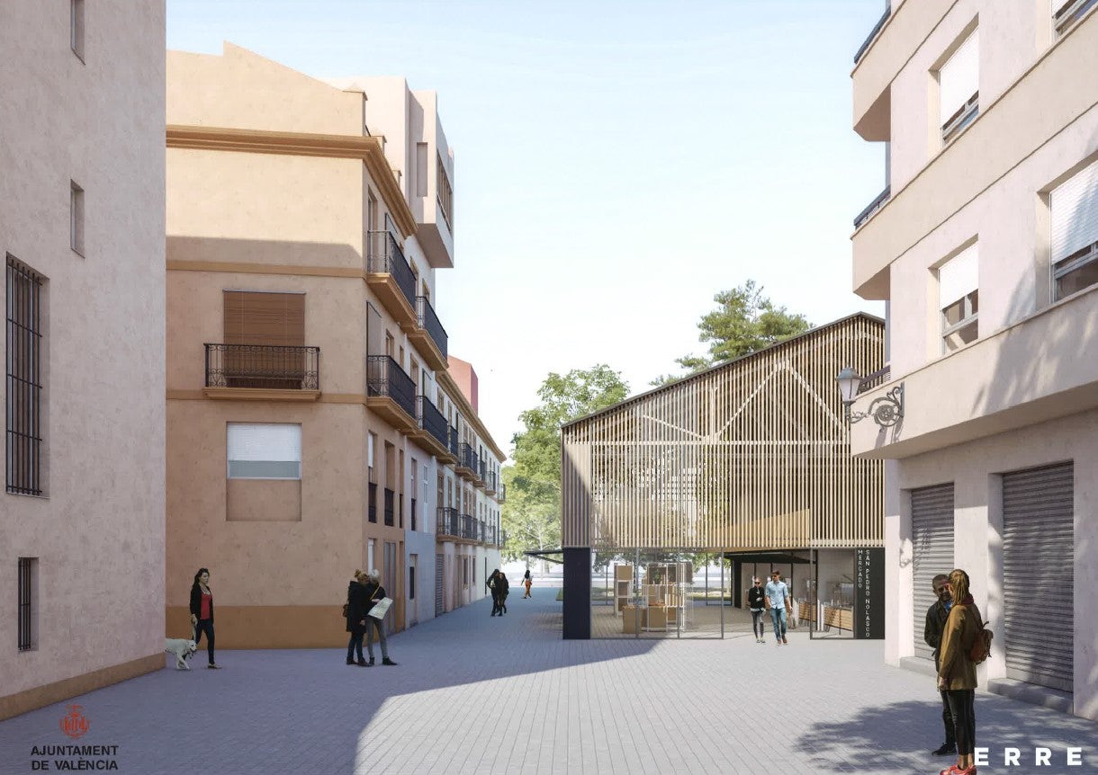 L'Ajuntament destinarà vora 700.000 euros a la rehabilitació d'aquest mercat construït a inicis del segle XX i víctima de la degradació amb el pas dels anys. / CEDIDA PER L'AJUNTAMENT DE VALÈNCIA