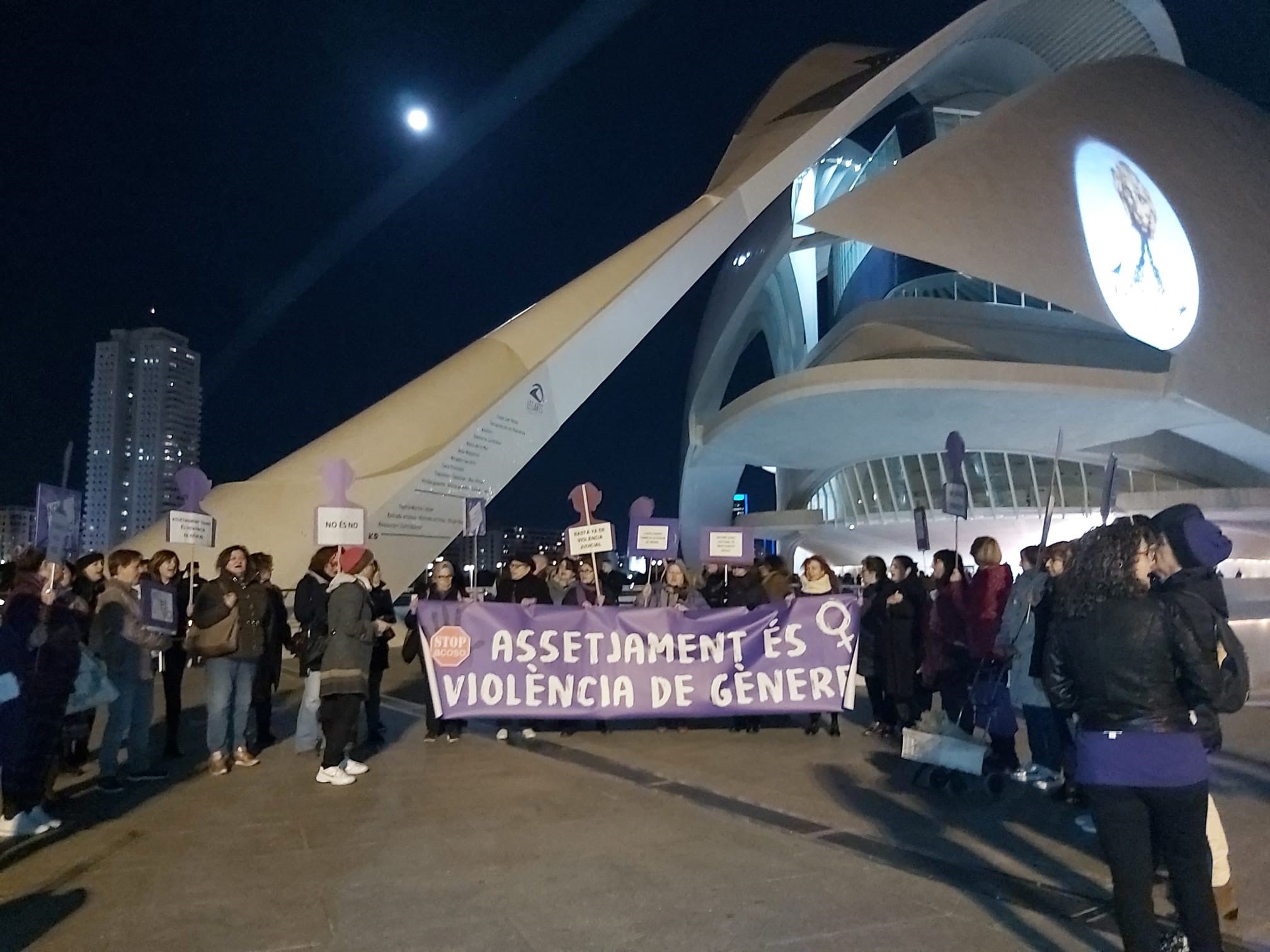 Grups feministes van protestar enfront de Les Arts. / EP