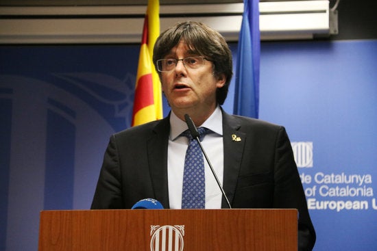 El candidat i expresident de la Generalitat de Catalunya Carles Puigdemont