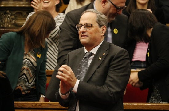 Quim Torra és el primer president de la Generalitat de Catalunya jutjat i inhabilitat mentre ocupa el càrrec.GERARD ARTIGAS