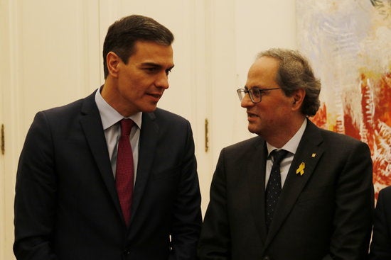 Pedro Sánchez i Quim Torra, junts a Barcelona el passat 20 de desembre del 2018. / MARC BLEDA, ACN